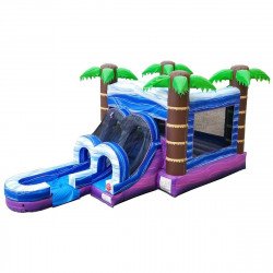 kids tropical waterslide bounce house combo